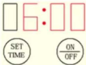 6:00 SET TIME ON OFF