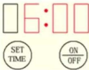 6:00 SET TIME ON OFF