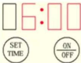 6:00 SET TIME ON OFF