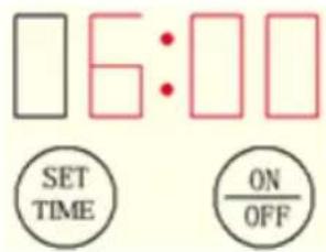 6:00 SET TIME ON OFF