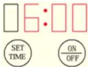 6:00 SET TIME ON OFF