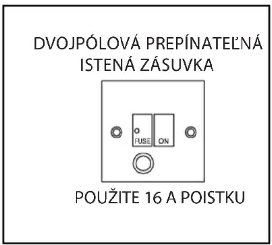 DVOJPÓLOVÁ PREPÍNATEL'NÁ ISTENÁ ZÁSUVKA POUŽITE 16 A POISTKU