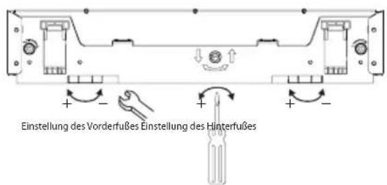Einstellung des Vorderfußes Einstellung des Hinterfußes