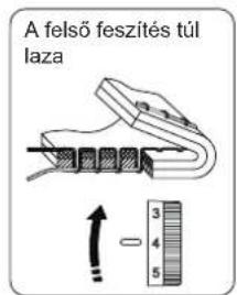 A felső feszítés túl laza