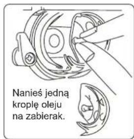 Nanieś jedną kroplę oleju na zabierak.