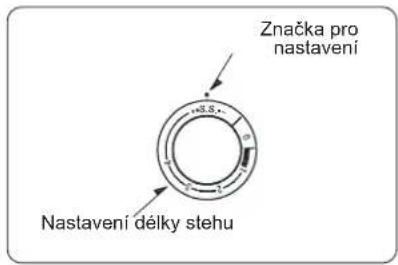 Značka pro nastavení Nastavení délky stehu