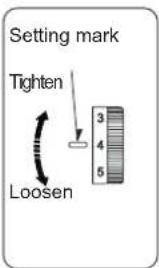 Setting mark Tighten Loosen