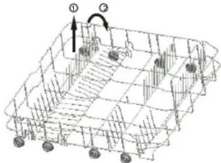 Technical diagram of a mechanical or architectural structure with numbered components and directional arrows indicating flow or movement.