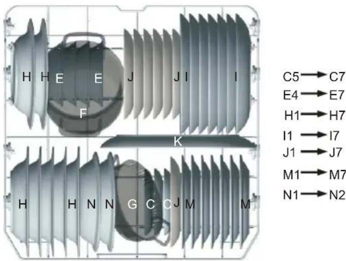 H H E E J J I F K H H N N G C O J M M C5→C7 E4→E7 H1→H7 I1→I7 J1→J7 M1→M7 N1→N2