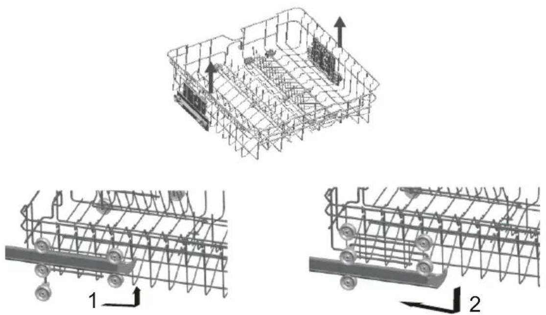 Guzzanti GZ 8705A - Höheneinstellung des oberen Geschirrkorbs - 1