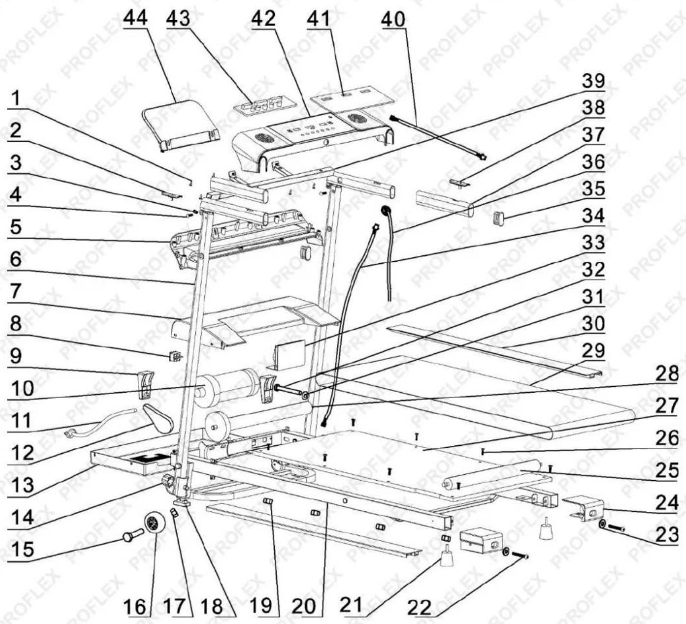 Proflex TRX1 Titanium - Exploded Diagram - 1