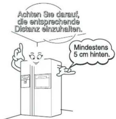 Achten Sie darauf, die entsprechende Distanz einzuhalten. Mindestens 5 cm hinten.