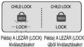 LG GR-B207TLQA - Ezzel a gombbal lezárhatjuk egy másik gomb működését. - 2