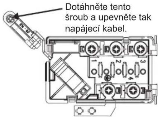 Dotáhněte tento šroub a upevněte tak napájecí kabel.