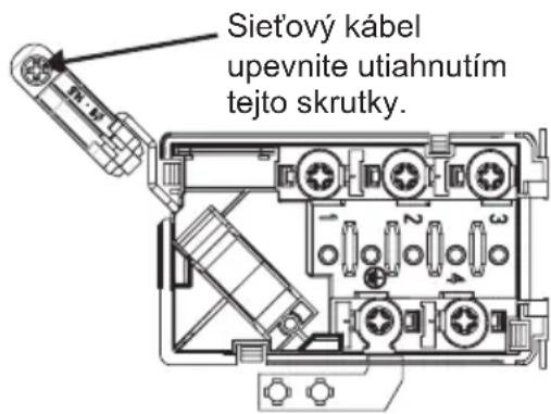 Sietový kábel upevnite utiahnutím tejto skrutky.