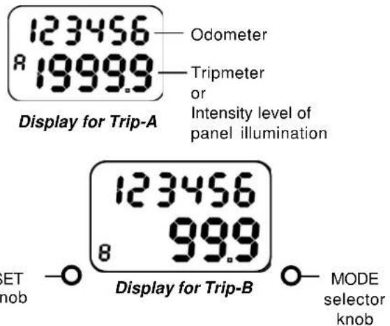 Tata Sumo - Odometer, Trip meter and Illumination intensity control on instrument panel (LCD): - 1