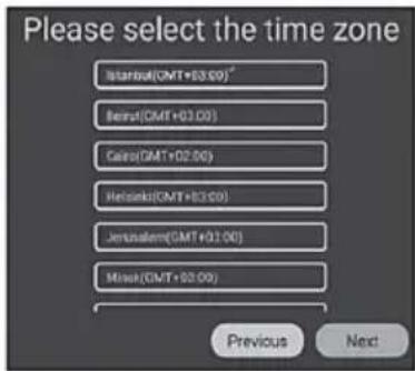 Please select the time zone Istanbul(OMT+03.00) Beirut(OMT+01.00) Cairo(OMT+02.00) Helsinki(OMT+03.00) Jerusalem(OMT+01.00) Minsk(OMT+02.00) Previous Next