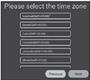 Please select the time zone Istanbul(OMT+03.00)* Birim(GMT+03.00) Cairo(GMT+02.00) Helsinki(GMT+03.00) Jerusalem(GMT+01.00) Mitsi(GMT+03.00) Previous Next