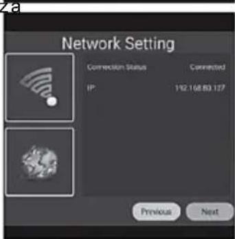 Network Setting Connection Status Connected IP 192.168.80.127 Previous Next