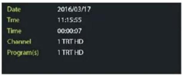 Date 2016/03/17 Time 11:15:55 Time 00:00:07 Channel 1 TRT HD Program(s) 1 TRT HD