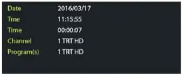 Date 2016/03/17 Time 11:15:55 Time 00:00:07 Channel 1 TRT HD Program(s) 1 TRT HD