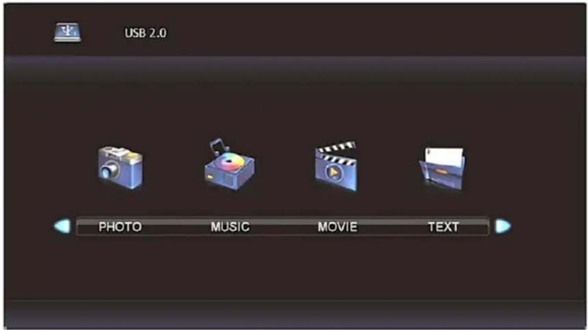 USB 2.0 PHOTO MUSIC MOVIE TEXT