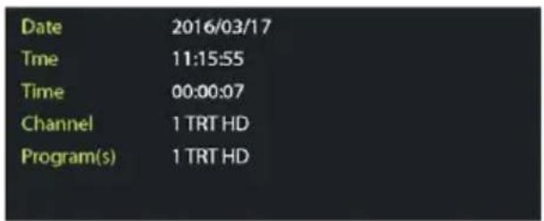 Date 2016/03/17 Time 11:15:55 Time 00:00:07 Channel 1 TRT HD Program(s) 1 TRT HD