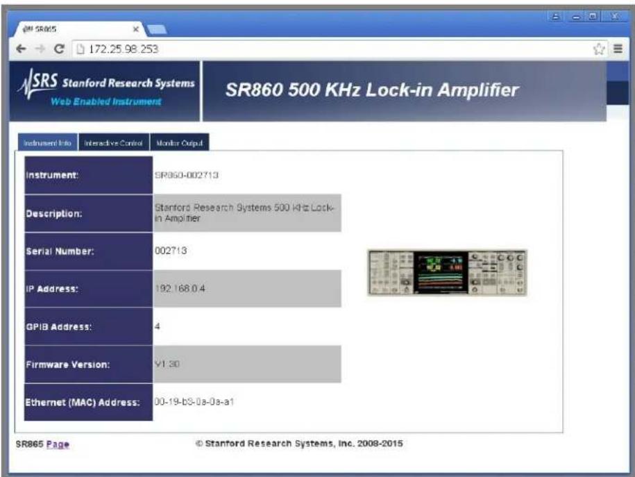 SRS SR860 - Using the Webserver - 1