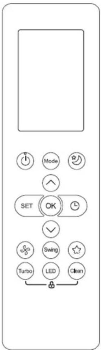 Control panel interface with labeled buttons and icons for settings, modes, and lighting options