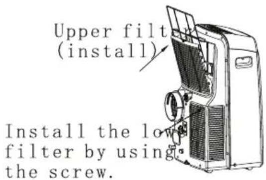 Upper filter (install) Install the low filter by using the screw.