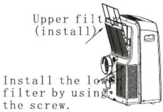 Upper filter (install) Install the low filter by using the screw.