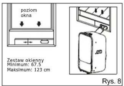 poziom okna Zestaw oklenny Minimum: 67.5 Makslmum: 123 cm Rys. 8