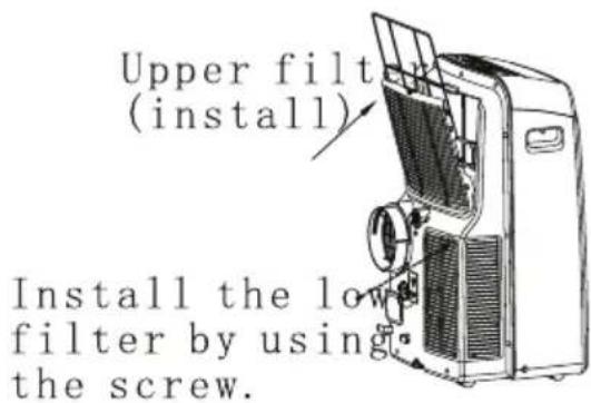 Upper filter (install) Install the low filter by using the screw.
