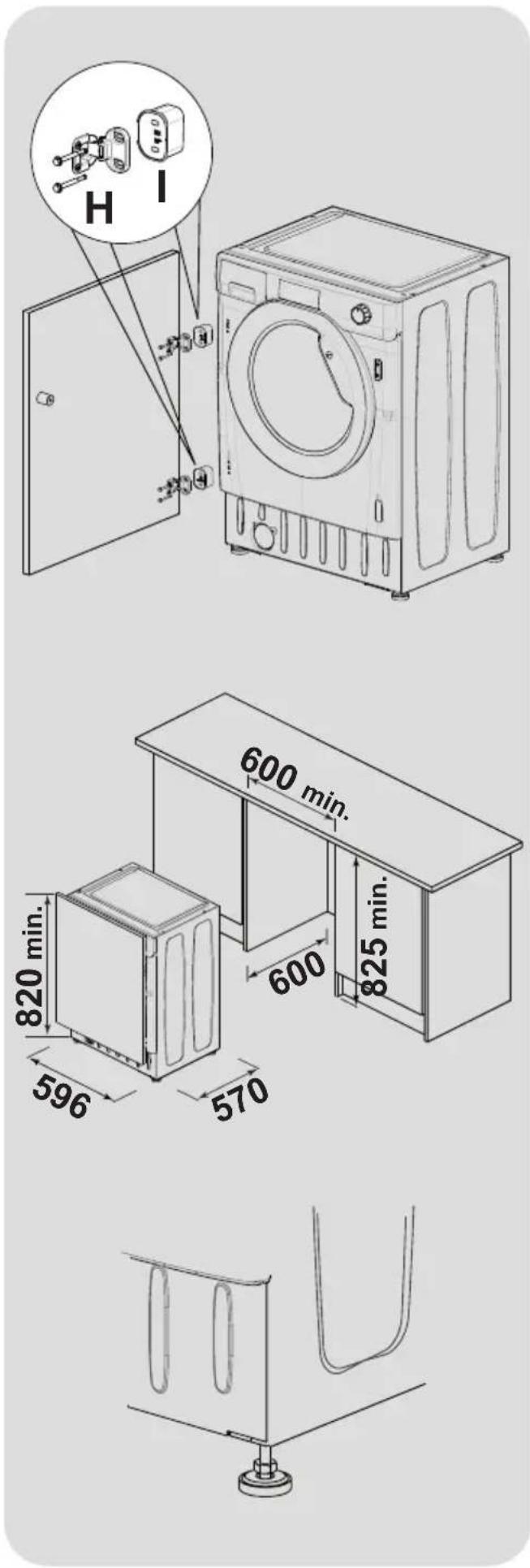 H I 600 min. 825 min. 600 820 min. 596 570
