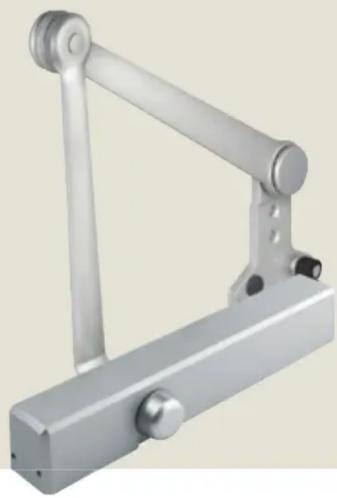 Metal mechanical linkage component with articulated arms and mounting holes (no text or symbols visible)