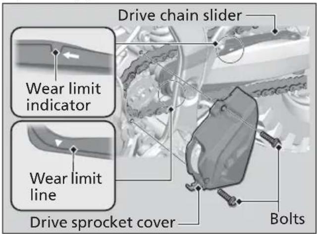 Honda CRF300L (2013) - Checking the Drive Chain Slider - 1