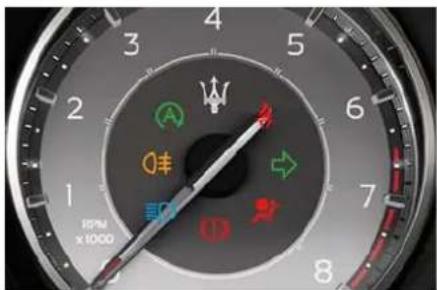 Maserati Quattroporte (2022) - Warning and Indicator Lights on Tachometer - 1