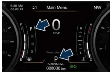 Maserati Quattroporte (2022) - Transmission Status on the Instrument Cluster Display - 1