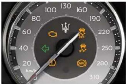 Maserati Quattroporte (2022) - Warning and Indicator Lights on Speedometer - 1