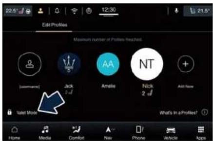 Maserati Quattroporte (2022) - Valet Mode Activation Procedure - 1