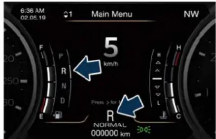 Maserati Quattroporte (2022) - Transmission Status on the Instrument Cluster Display - 2