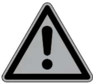 Warning sign with exclamation mark inside a triangle, commonly used to indicate an error or hazard warning.