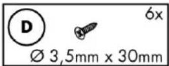 D Ø 3,5mm x 30mm 6x