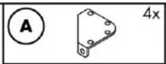 Simple line drawing of a bracket with circular symbol and 4x label (no text or symbols on the bracket itself)