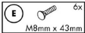E 6x M8mm x 43mm