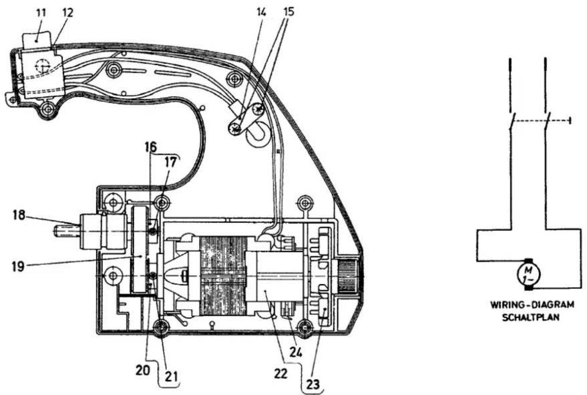 Union Special 2200FA - MOTOR ASSEMBLY PART NO. 29929F (42 V, 50/60 Hz) STYLES 2200F, FA - 2