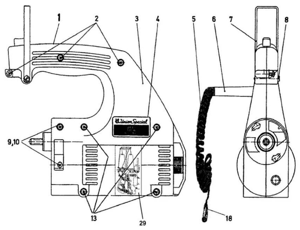 Union Special 2200FA - MOTOR ASSEMBLY PART NO. 29929AS (220-240 V, 50/60 Hz) STYLES 2200AS, AAS - 1