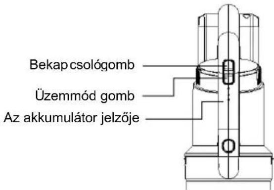 Bekap csológomb Üzemmód gomb Az akkumulátor jelzője