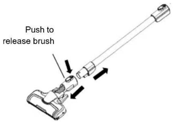 Push to release brush