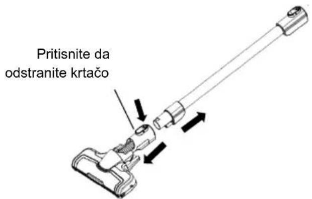 Pritisnite da odstranite krtačo